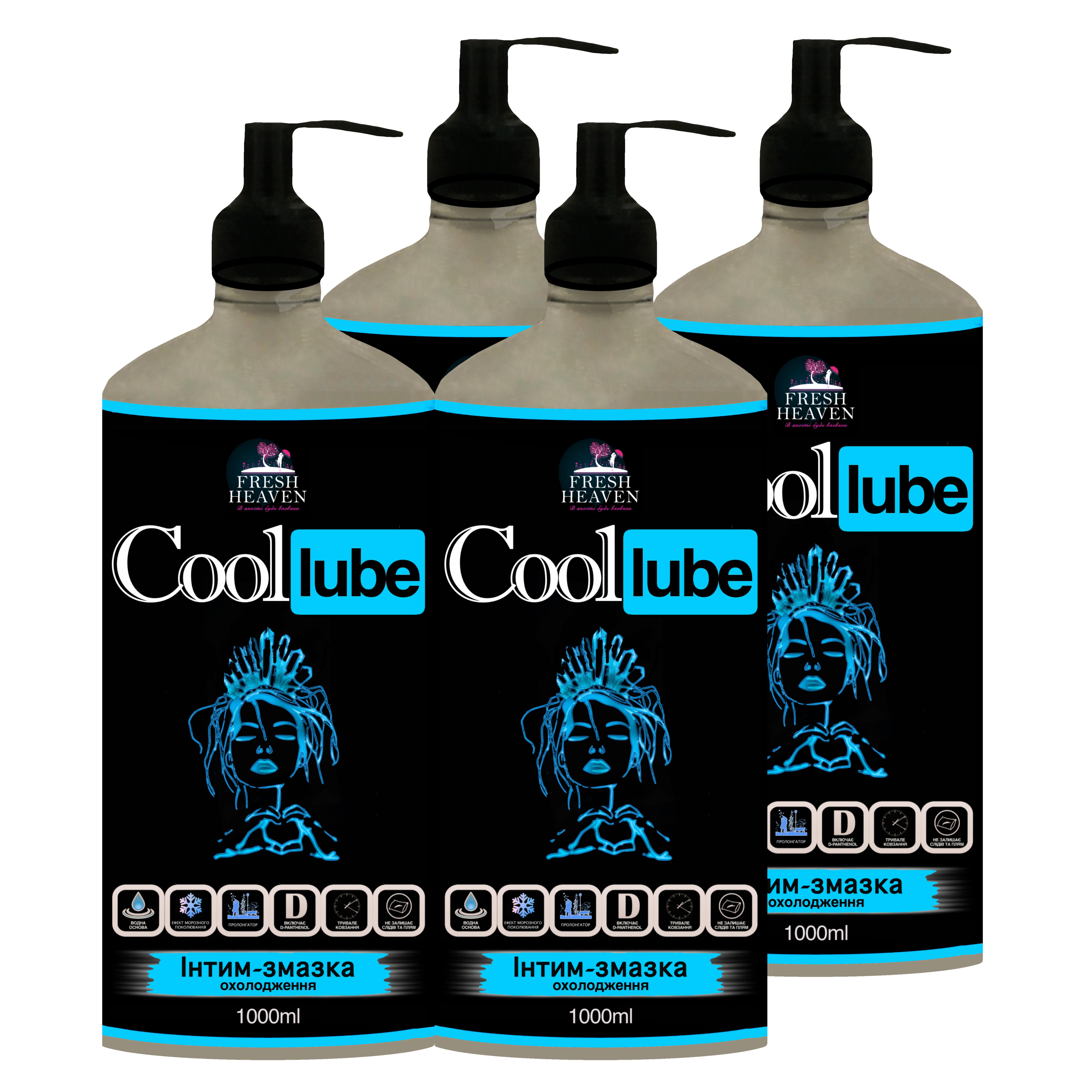 Интим-смазка охлаждающая Fresh Heaven Cool Lube Home 1000 мл 4 шт. (31800022)