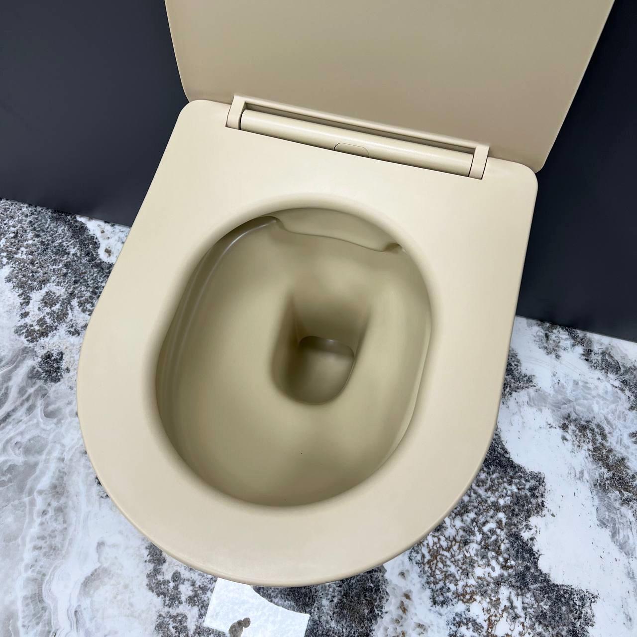 Унитаз подвесной VBI VULCANO Beige Matt (2810366769) - фото 2 Унитаз подвесной VBI VULCANO Beige Matt (2810366769) - фото 2