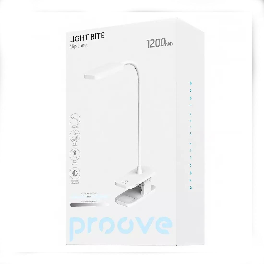 Лампа портативная Proove Light Bite LED на клипсе с аккумулятором 1200 mAh White (PLLB00010002) - фото 3