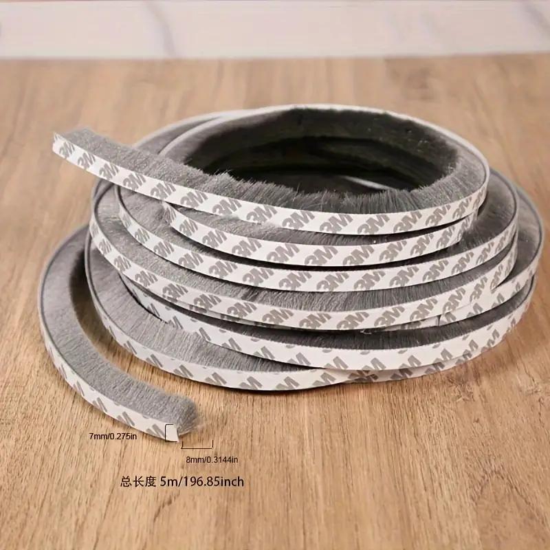 Уплотнитель для окон и дверей на самоклеющейся основе с ворсом 5 м Серый (2464734123) - фото 11