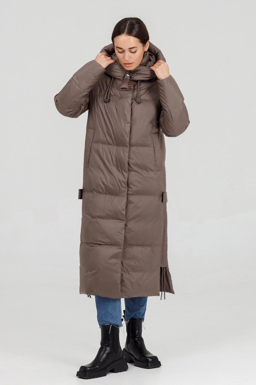 Пуховик жіночий ковдра oversize KRN р. 40 Капучіно (810q\40) Пуховик жіночий ковдра oversize KRN р. 40 Капучіно (810q\40)