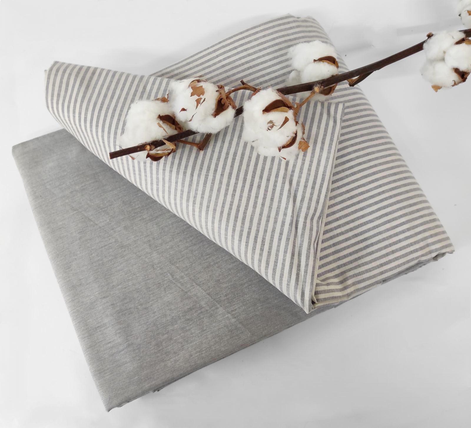 Комплект постельного белья Maison D'or Ранфорс полоска 160х220 Lines stripes Grey (CN7000)