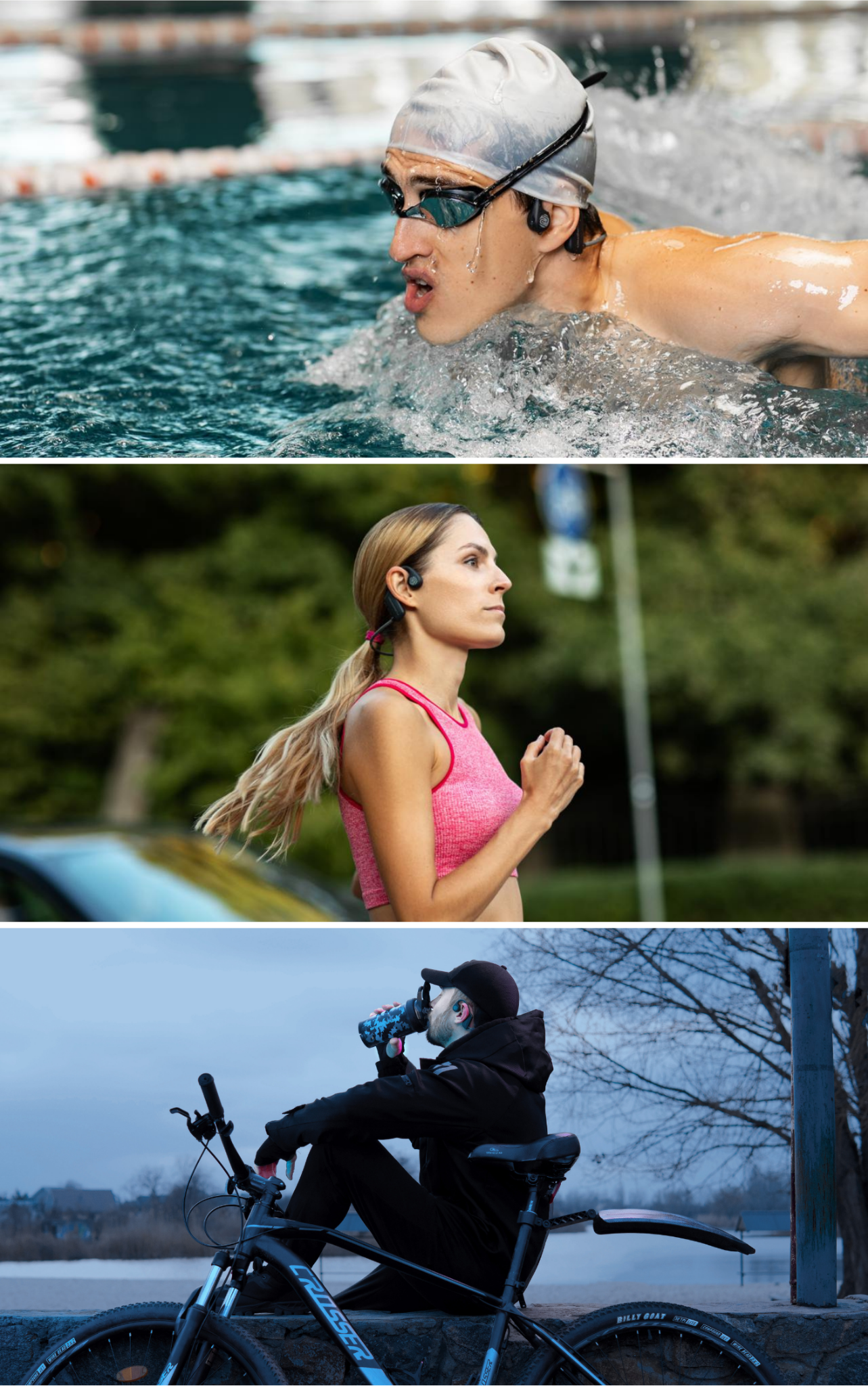 Навушники з кістковою провідністю для спорту FlowMotion M1 Pro Bluetooth 5.3 водонепроникні IP68 вбудована пам'ять 32 Гб Чорний (flwmtn.m1pro) - фото 2 Навушники з кістковою провідністю для спорту FlowMotion M1 Pro Bluetooth 5.3 водонепроникні IP68 вбудована пам'ять 32 Гб Чорний (flwmtn.m1pro) - фото 2