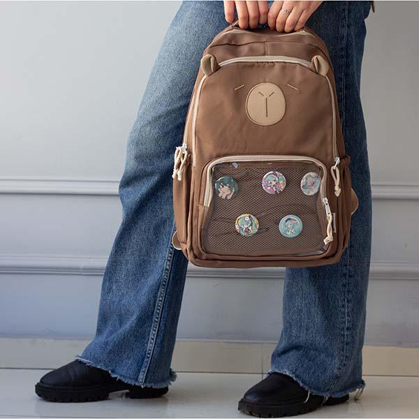 Рюкзак молодіжний Capybara 45х31х13 см Темно-коричневий (ЦБ-00032198) - фото 3 Рюкзак молодіжний Capybara 45х31х13 см Темно-коричневий (ЦБ-00032198) - фото 3