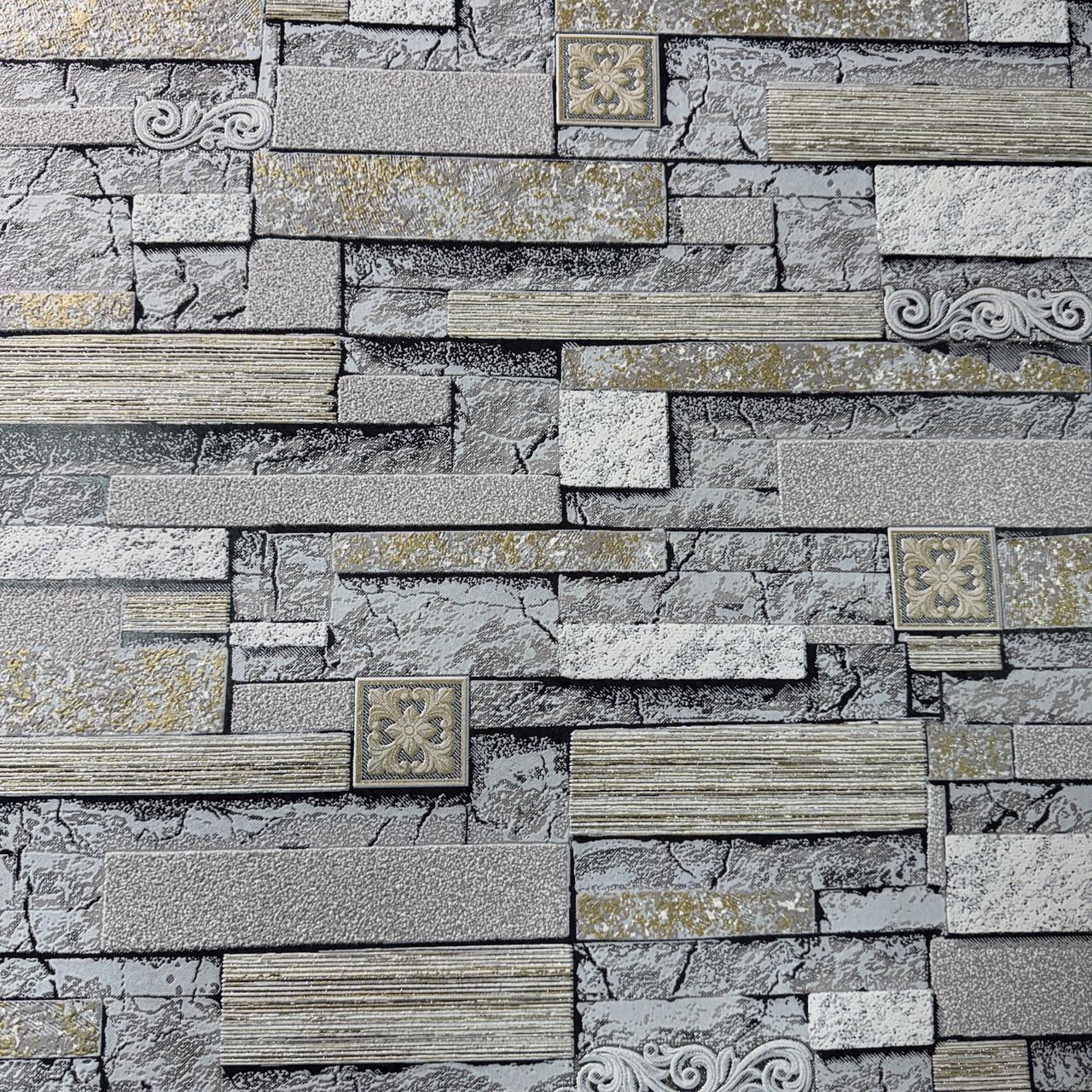 Обои виниловые на бумажной основе под камень моющие 10х0,53 м Серый (9408-03) Обои виниловые на бумажной основе под камень моющие 10х0,53 м Серый (9408-03)