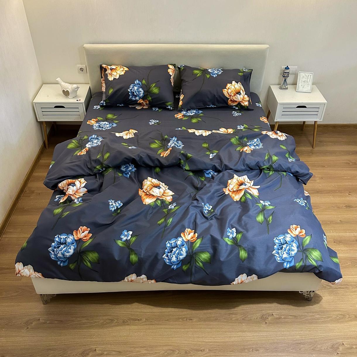 Постільна білизна Lelit полікотон сімейний Темно-синій (P-0121)