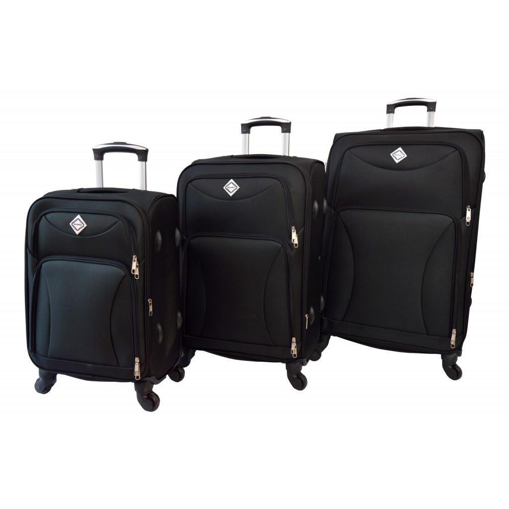 Чемодан Bonro Tourist 4 колеса 3 шт. Черный (1013030012)