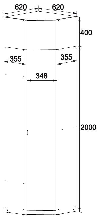 Шафа кутова з дзеркалом Мастер Форм Тетріс 620х376х2400 мм Дуб крафт сірий (31921) - фото 3 Шафа кутова з дзеркалом Мастер Форм Тетріс 620х376х2400 мм Дуб крафт сірий (31921) - фото 3