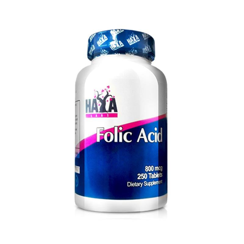 Фолієва кислота Haya Labs Folic Acid 800mcg 250 tabl