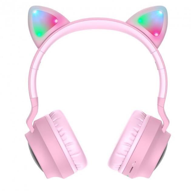 Наушники Bluetooth HOCO Cheerful Cat ear W27 300 mAh Розовый (513263) Наушники Bluetooth HOCO Cheerful Cat ear W27 300 mAh Розовый (513263)