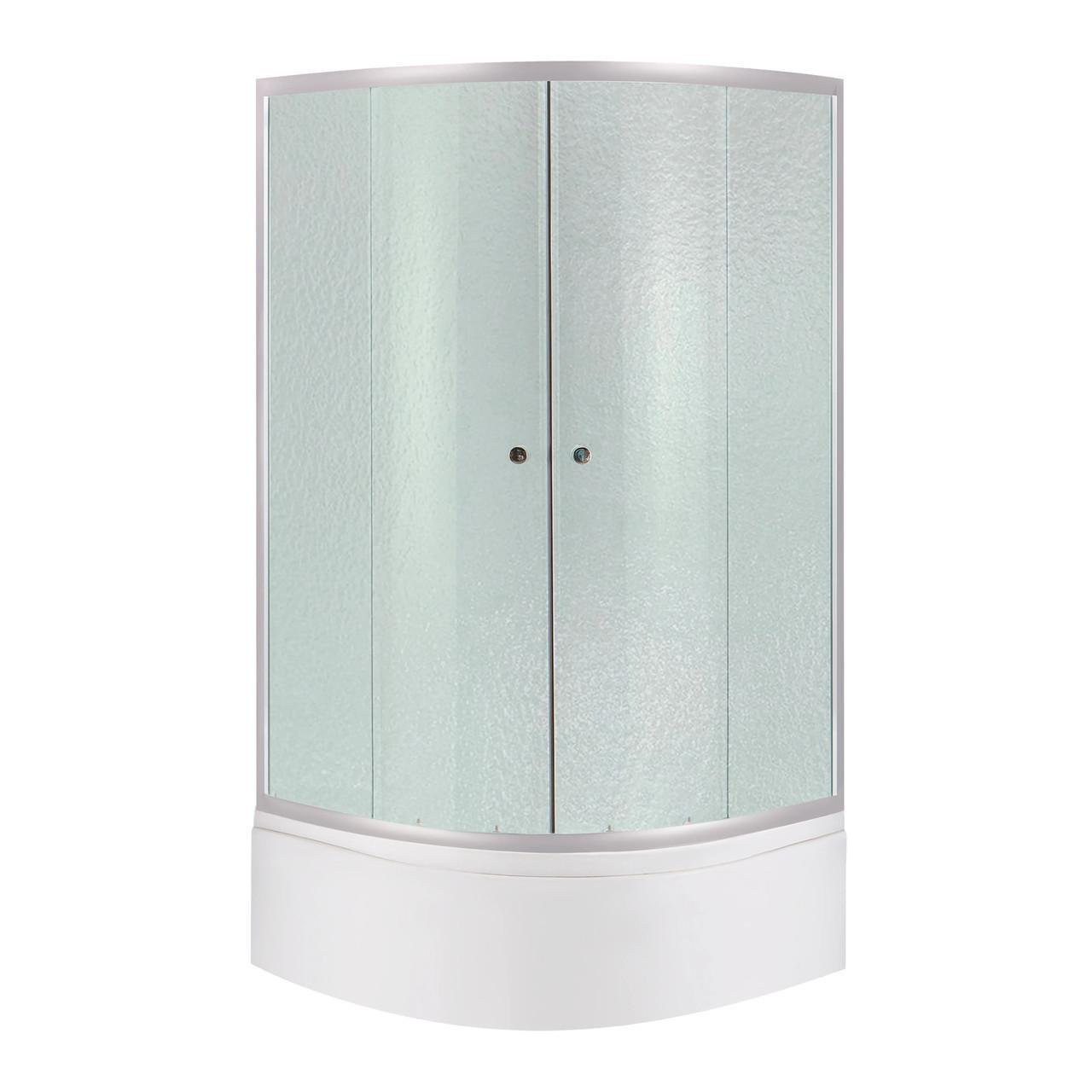 Душевая кабина Latwa SC90x90.SAT.HIGH.FR полукруглое стекло Frost 4 мм/душевой поддон Kapielka с панелью Lidz ST 90x90x41 см (2552208741)