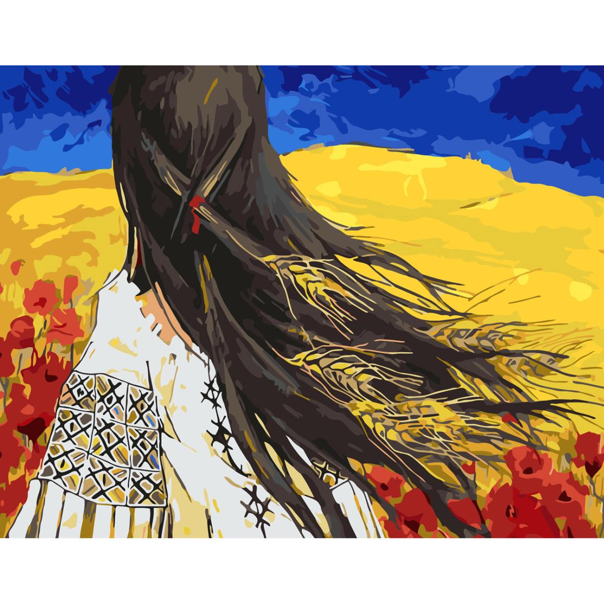 Картина за номерами Strateg Преміум Вільна українка 30x40 см (SS-6569) Картина за номерами Strateg Преміум Вільна українка 30x40 см (SS-6569)