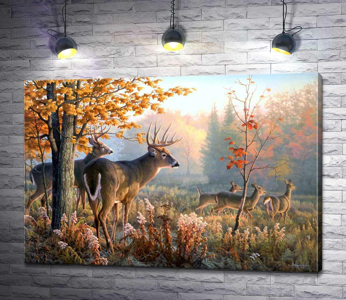 Картина ArtPoster Опасность в воздухе: белохвостый олень 130x90 см Модуль №1 (001097)