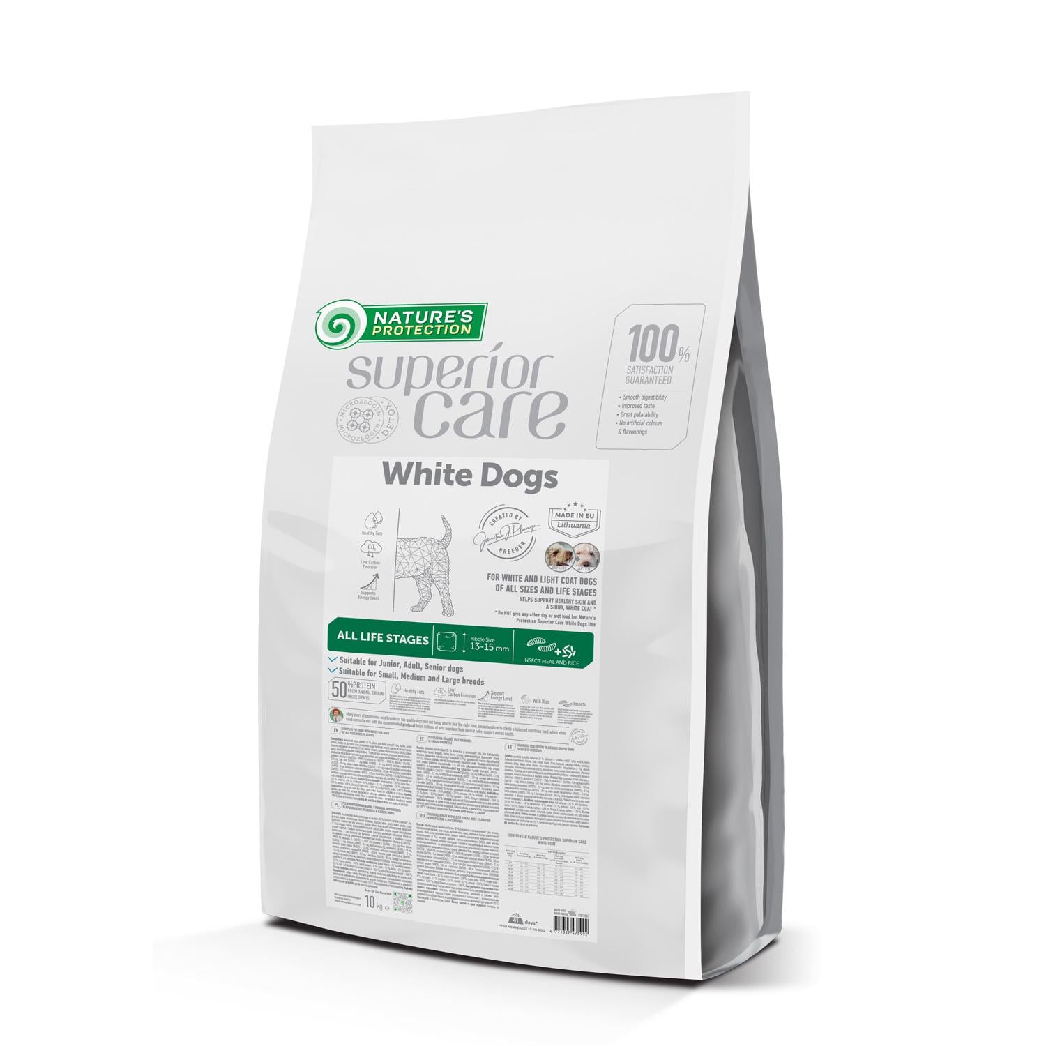 Корм сухой для собак Nature's Protection Superior Care White Dogs Insect All Sizes and Life Stages 10 кг (24149305)