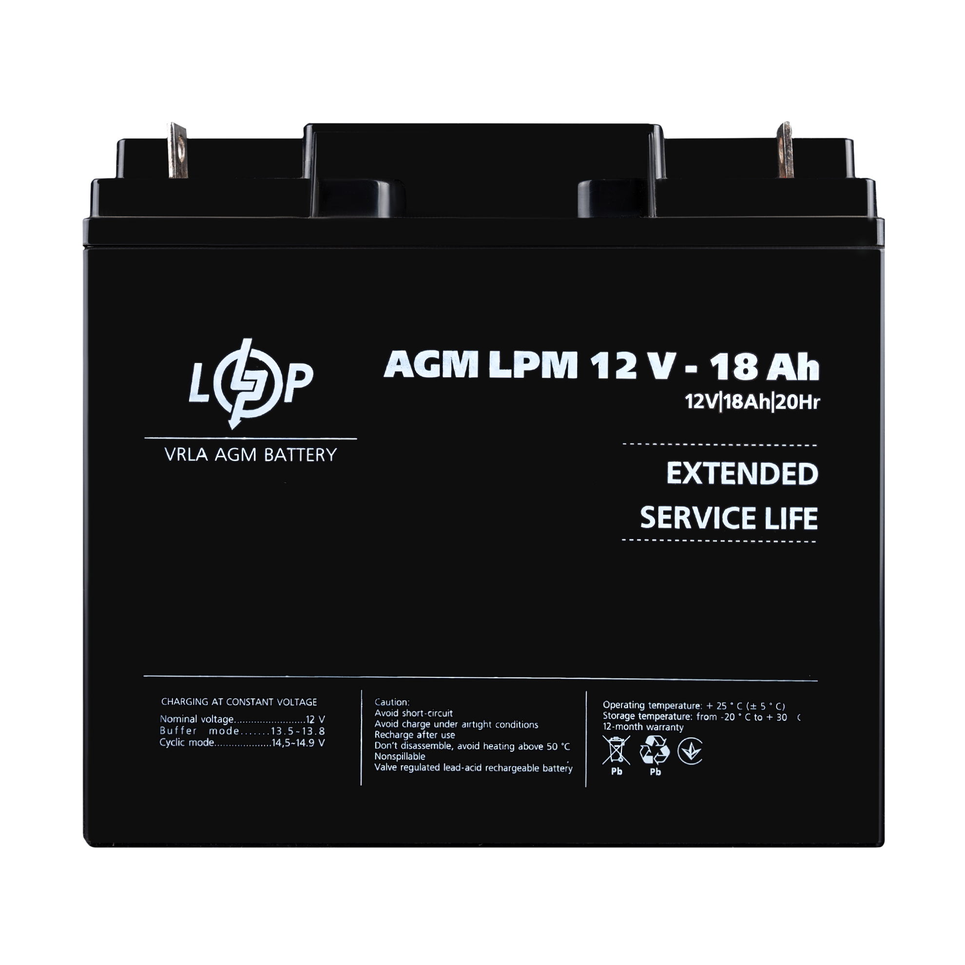 Аккумулятор AGM LPM 12V 18 Ah - фото 1