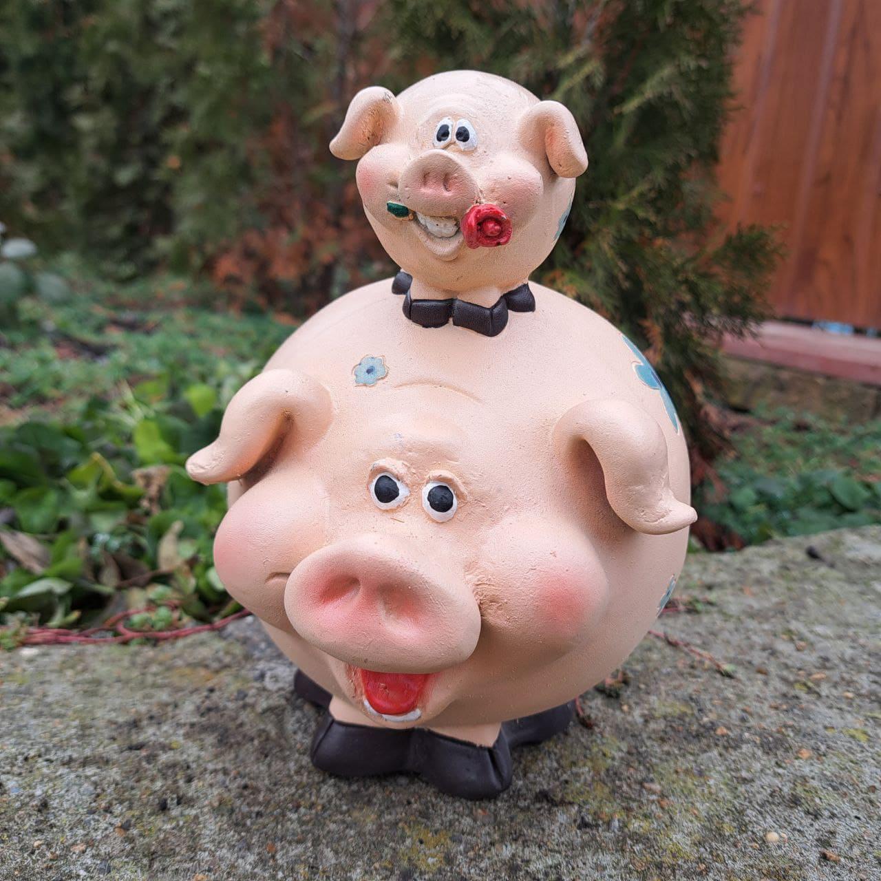 Копилка декоративная Свинки в цветочек Бежевый (4204)