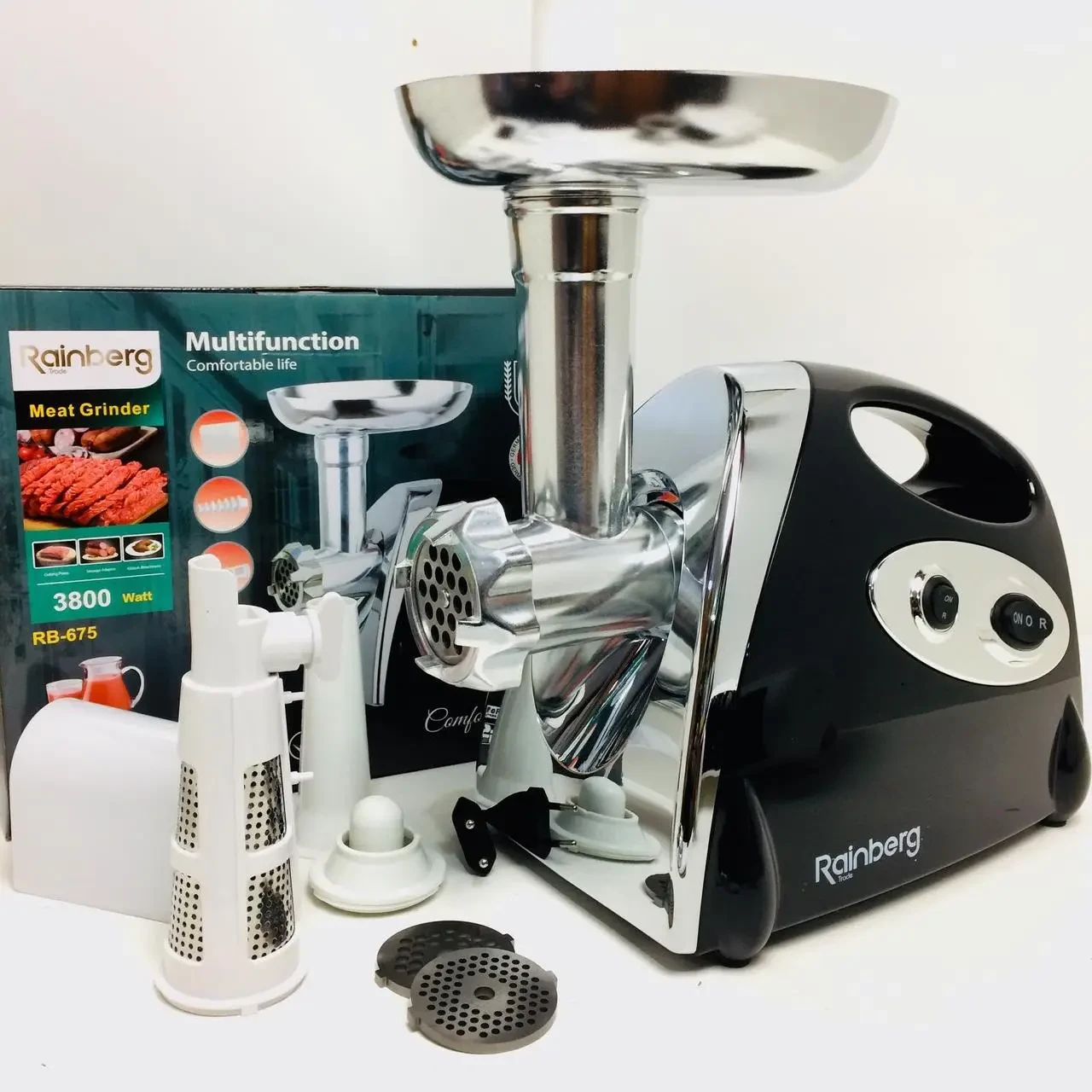 Мясорубка Rainberg RB-675 3000 Вт Серебристый/Черный (10-17-384785)