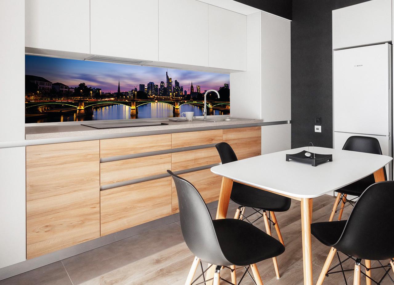 Кухонный фартук Мост из самоклеющейся виниловой пленки 60х250 см Синий