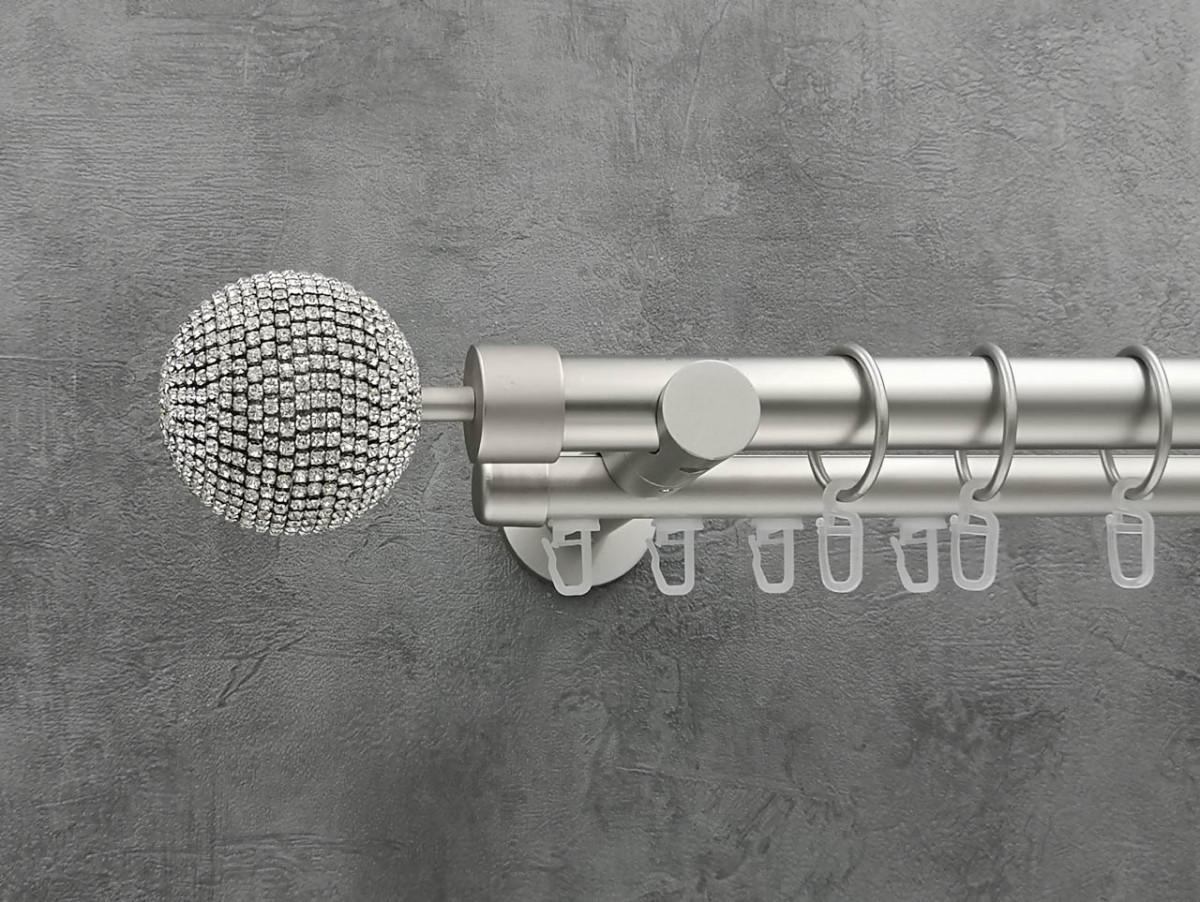 Карниз Quadrum Емпреса гладка/імпресійна штанга подвійний універсальний 25/19 мм 240 см Сатин (272287386)