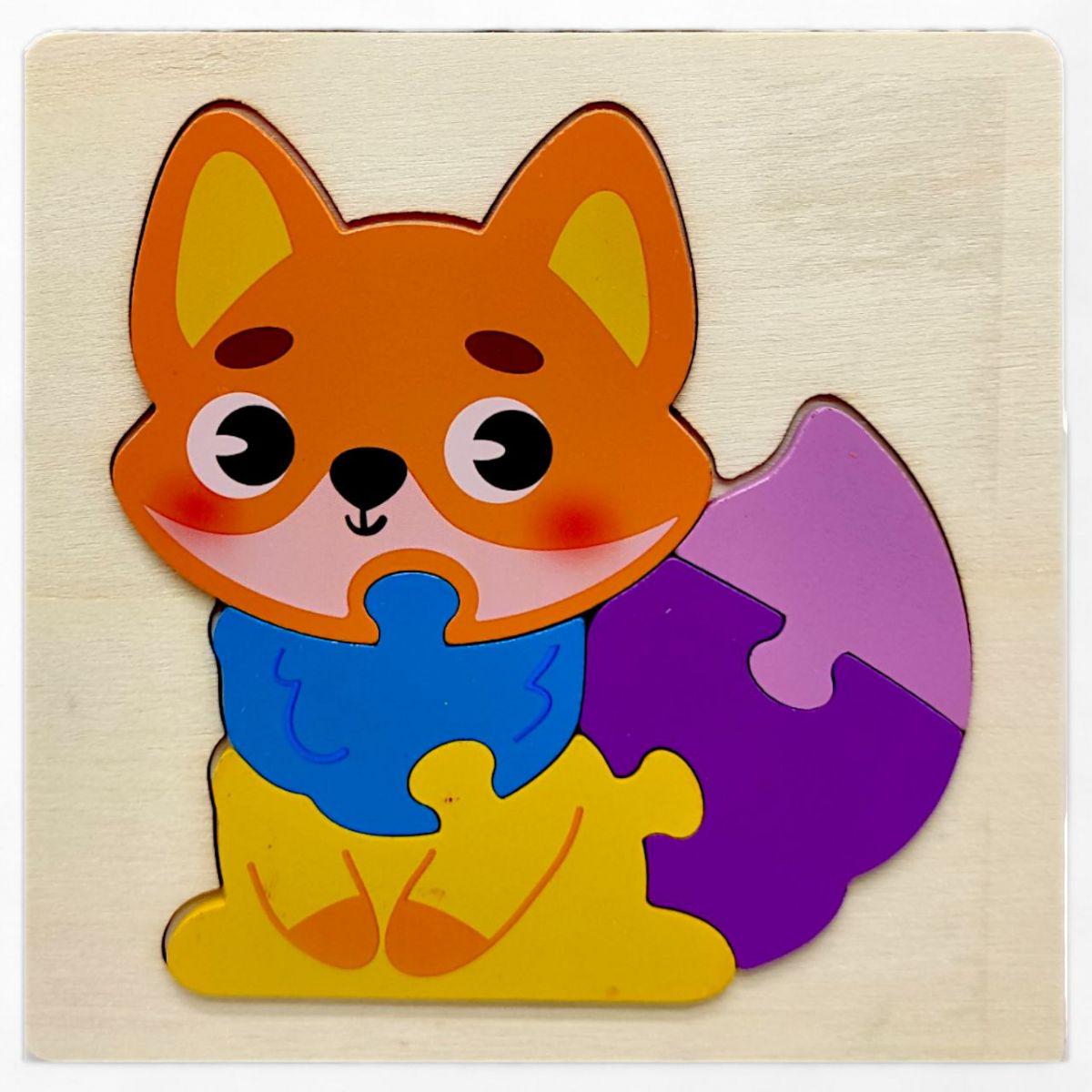 Вкладыш-пазл деревянный Лисичка 15х15 см Вкладыш-пазл деревянный Лисичка 15х15 см