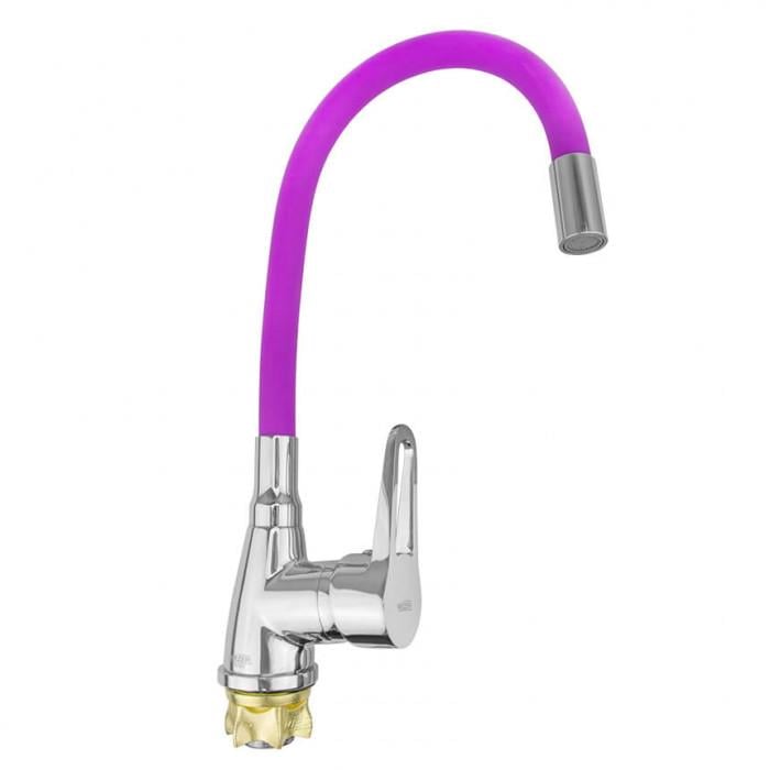 Смеситель для кухни Wezer SOP4-R045 PURPLE 1036597 с гибким изливом Фиолетовый (102148)