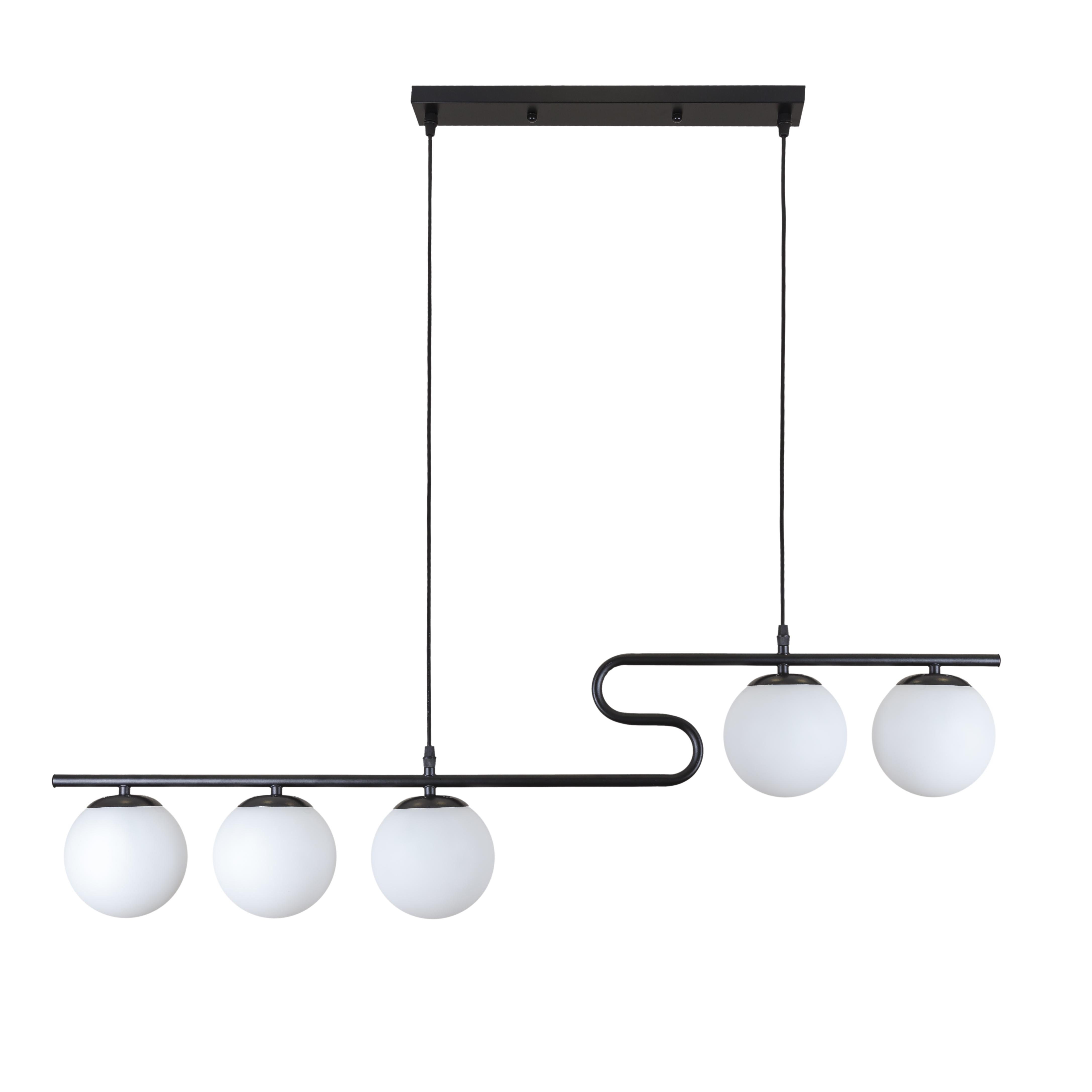 Люстра подвесная шары Levistella 7529814-5 BK/WH белые плафоны Черный