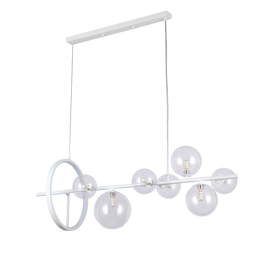 Люстра молекула підвісна Levistella 918LP267-7 WH/CL плафони прозорі Білий