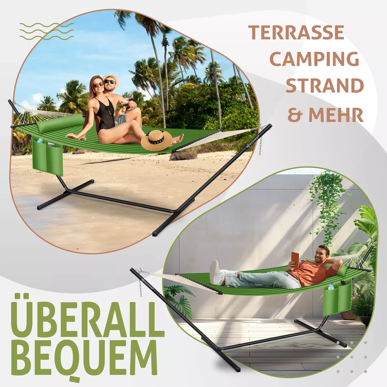 Гамак підвісний для саду та дачі KESSER 200 кг 360x120x115 см - фото 8