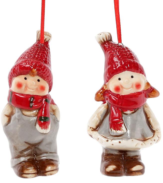 Набор новогодних декоративных подвесок Детки 5,5х4,2х10 см 2 шт. (BD-827-430)