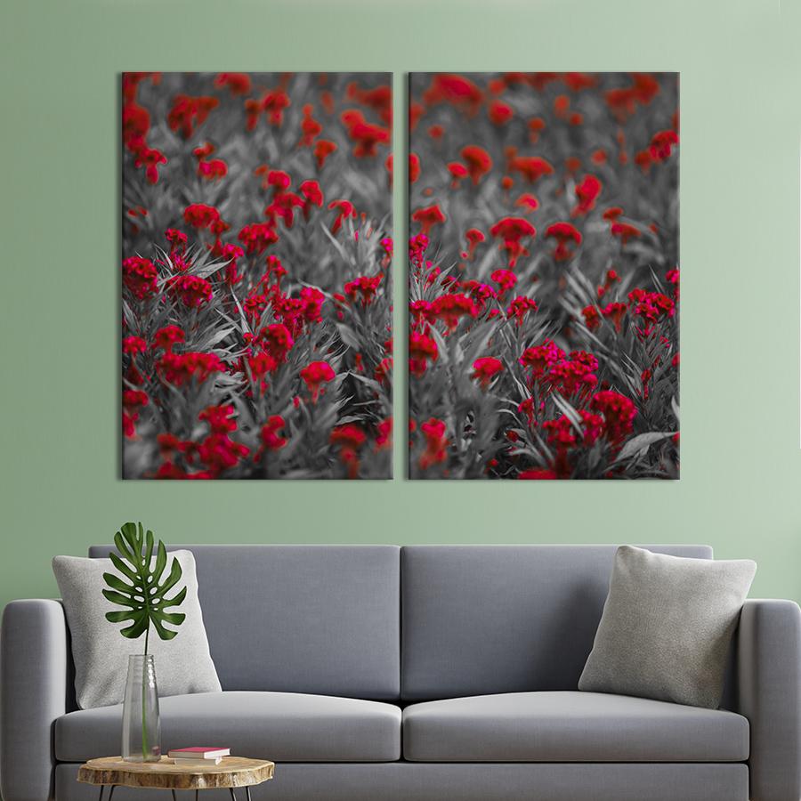 Картина на холсте Бархатные красные цветы 71x51 см (922-2)