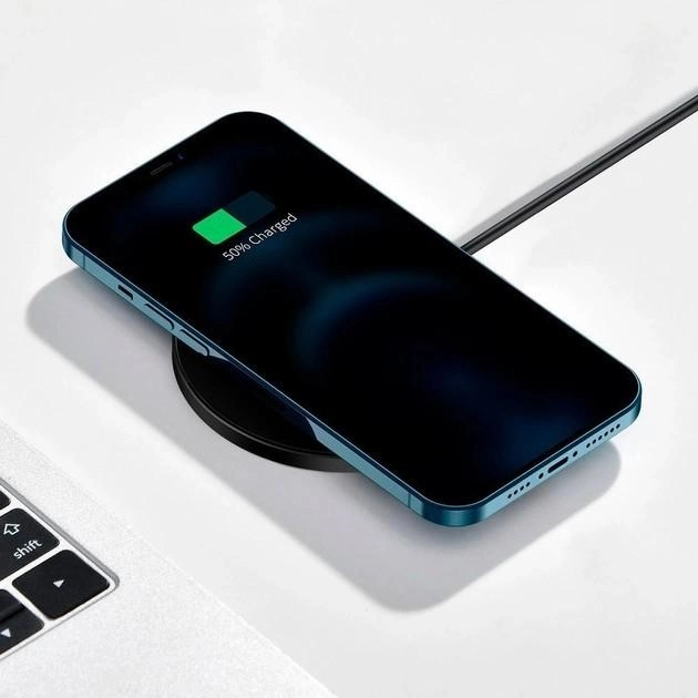 Зарядний пристрій бездротовий BASEUS Simple Magnetic Wireless Charger Швидка зарядка 15W Black (WXJK-E01) - фото 7