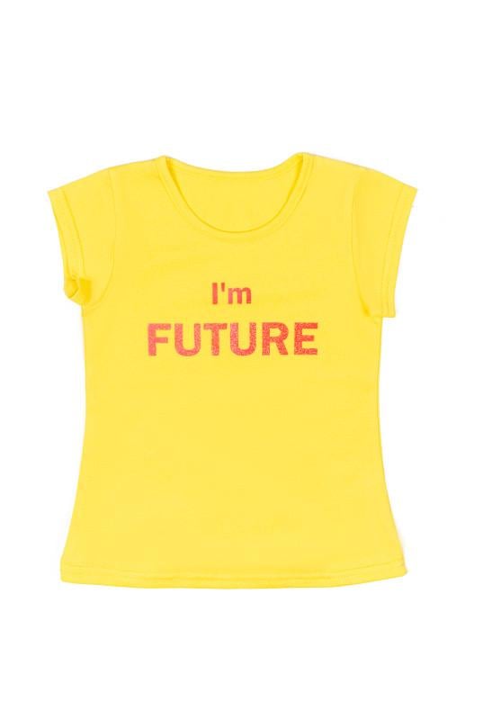 Футболка дитяча бавовняна для дівчинки Gabbi FT-23-1/1 98 см Жовтий (13671)