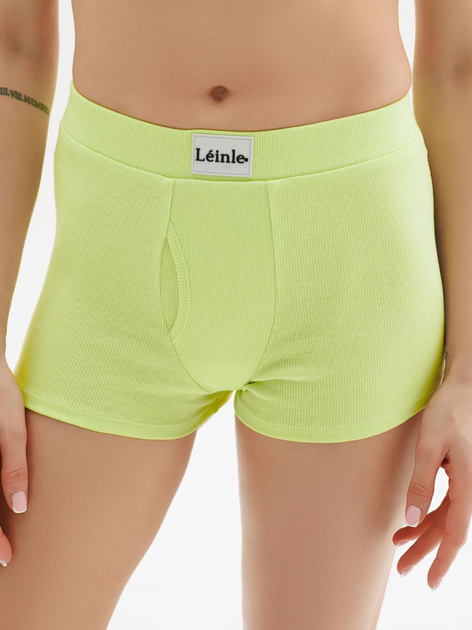 Комплект нижнего белья женский Leinle то/трусы-шорты с высокой талией хлопок XS Зеленый (1819/46047) - фото 4 Комплект нижнего белья женский Leinle то/трусы-шорты с высокой талией хлопок XS Зеленый (1819/46047) - фото 4