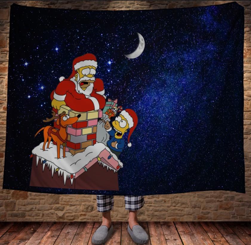 Плед с 3D принтом Гомер Санта 150х200 см (epi_0104)