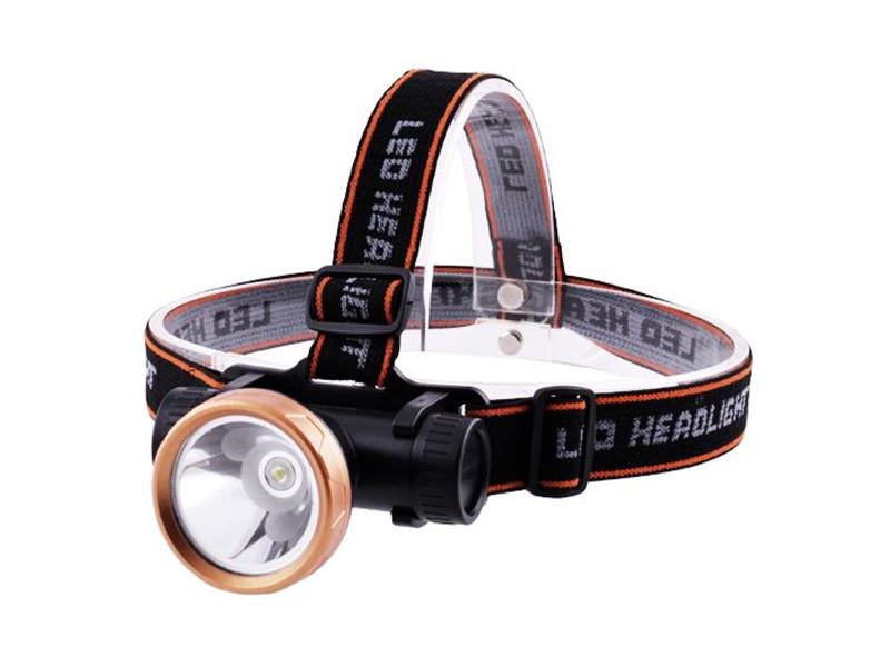 Фонарь налобный SQ-809-OSL LED ЗУ microUSB встроенный аккумулятор Box (4896)