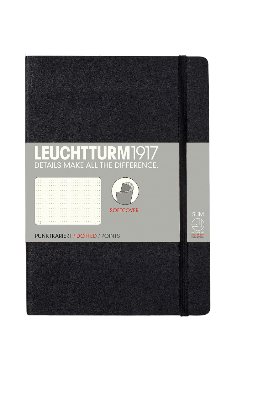 Блокнот Leuchtturm1917 средний мягкий переплет чистые листы Черный (318651)