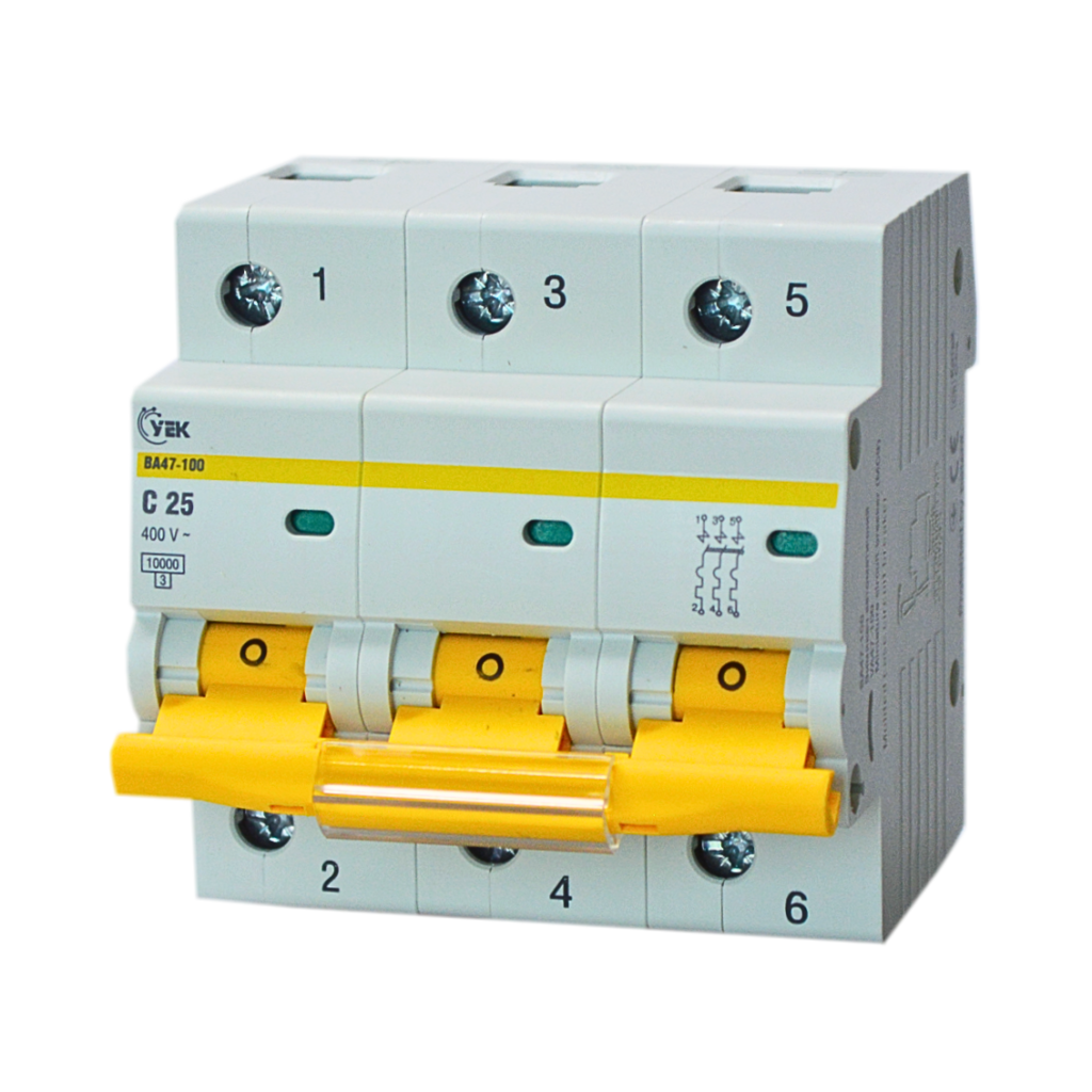 Выключатель автоматический УЕК ВА47-100 3P 25А 10кА C (MVA40-3-025-C-U)