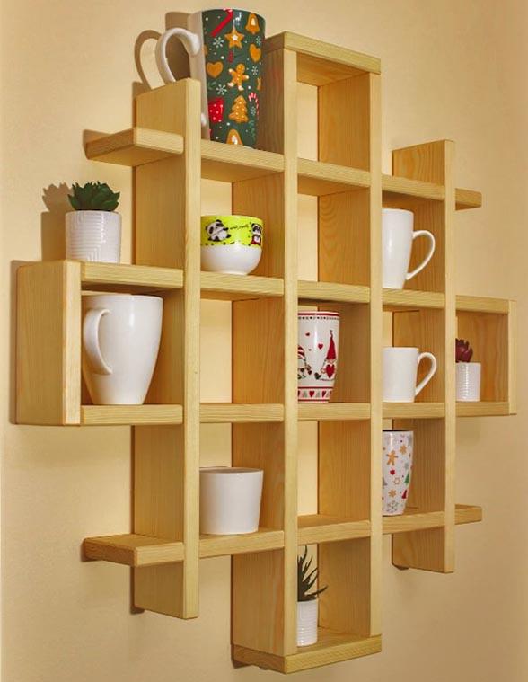 Полка для кружек из дерева Бавра Карри (СДК-002203)