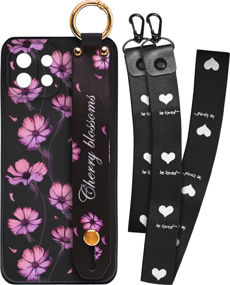 Чехол SHLab Xiaomi Mi 11 Lite 5G Cherry Blossoms + два ремешка с карабином (32059)