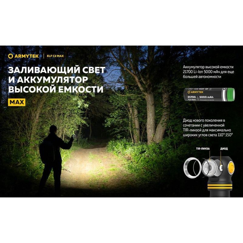 Фонарь налобный Armytek Elf C2 MAX WARM (35338871) - фото 12