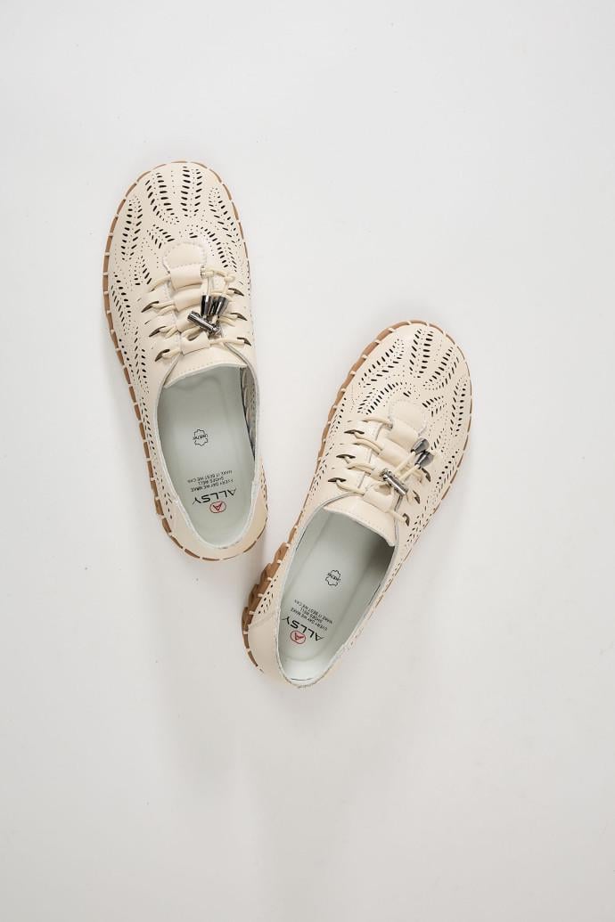 Мокасины женские ALLSY кожаные р. 36 Бежевый (195190) - фото 3