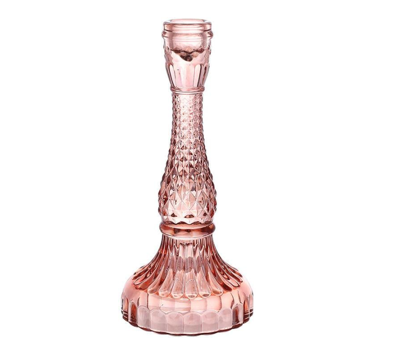 Подсвечник стеклянный Crystal Glass 11х22 см Розовый