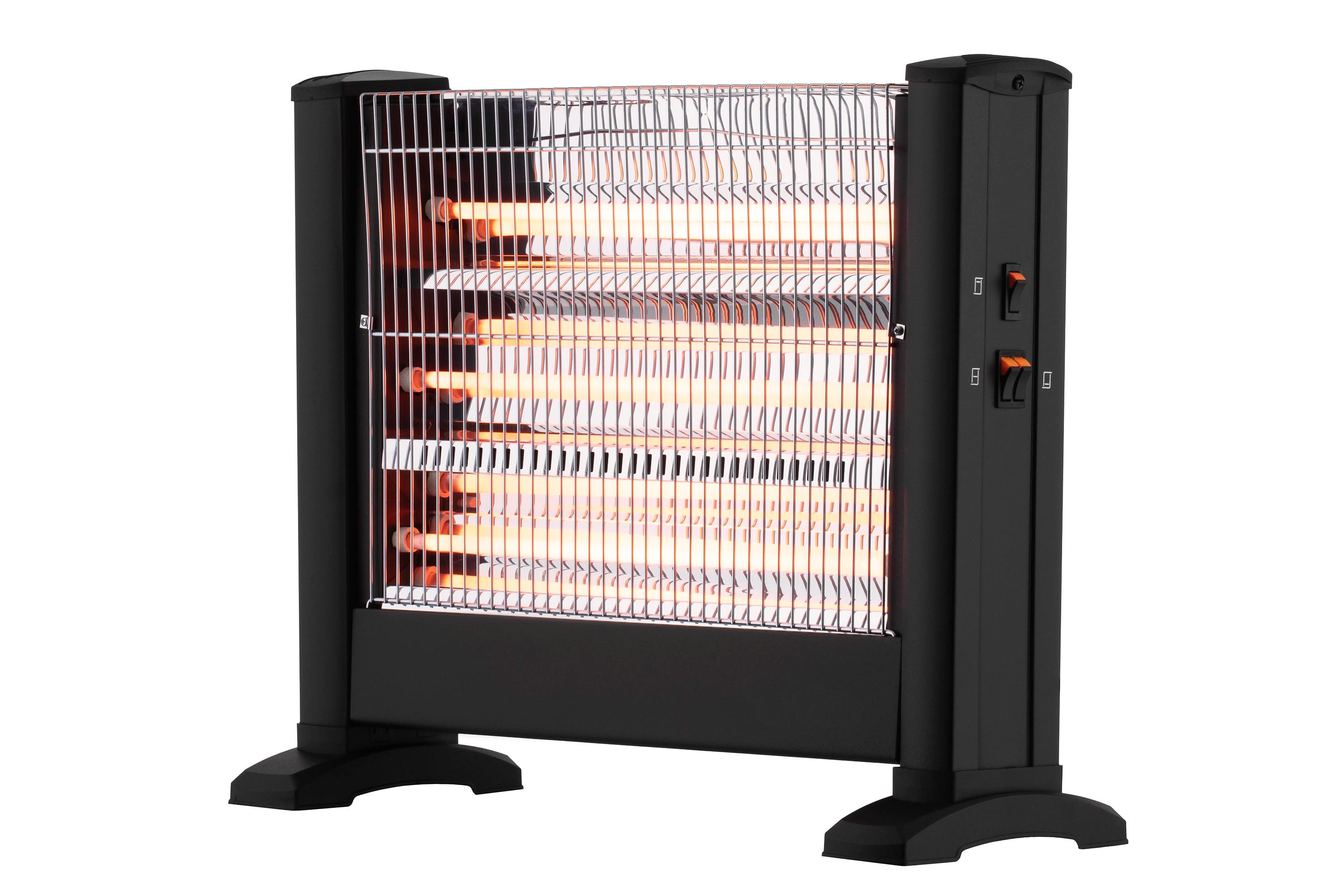 Инфракрасный обогреватель напольный кварцевый для дома с механическим управлением 1650 Вт Черный (IHS-16501)