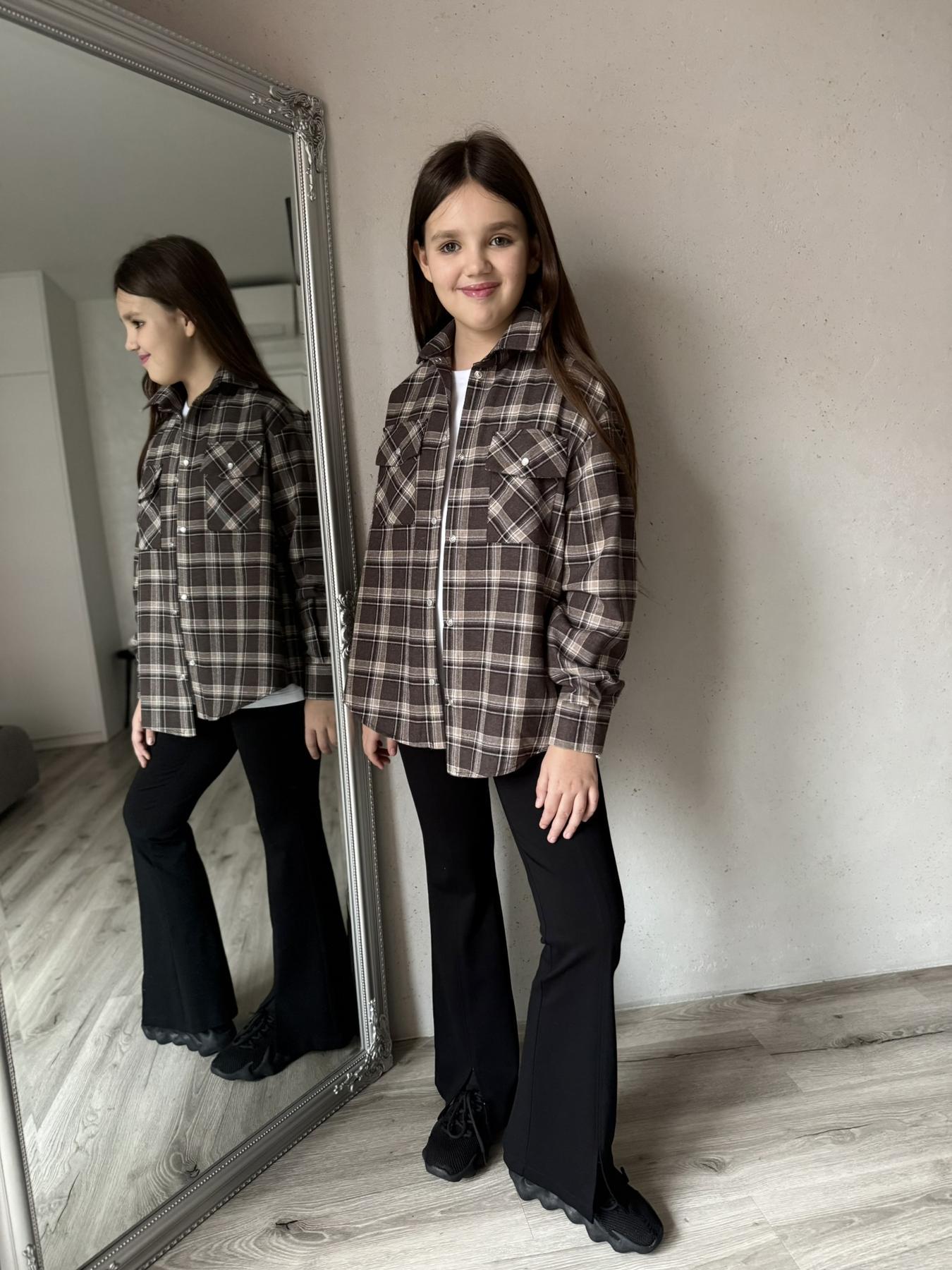 Рубашка подростковая для девочки из фланели IRmAS 1331 152 см Шоколадный