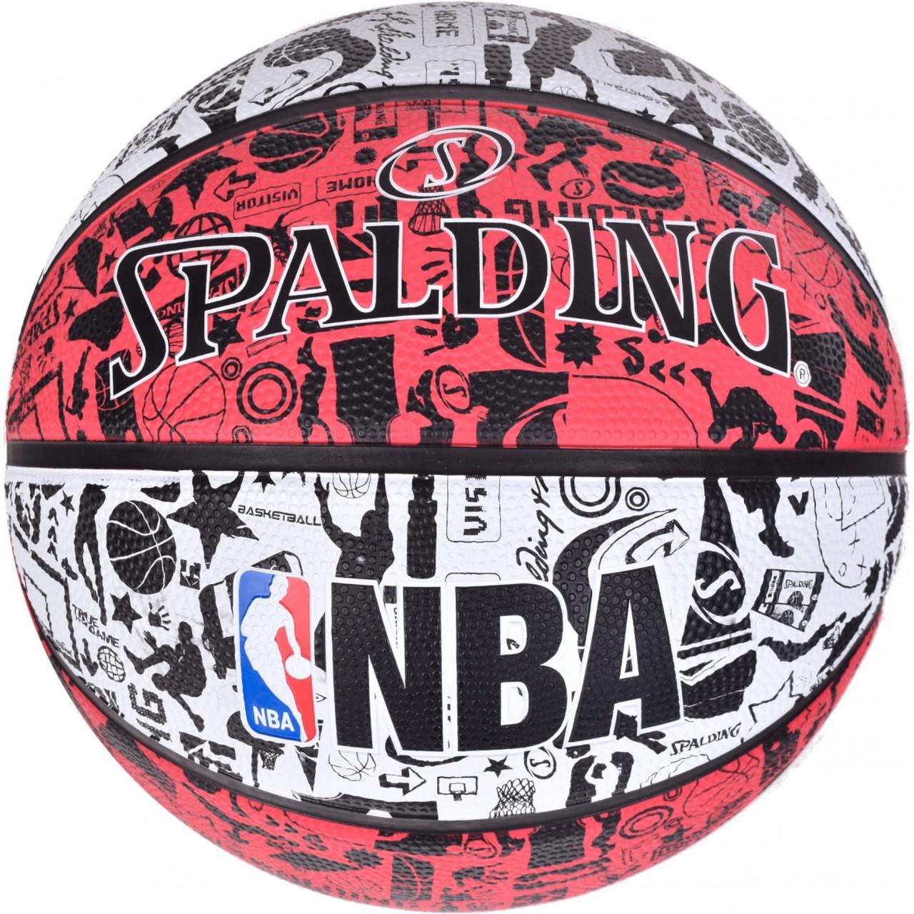 Мяч баскетбольный Spalding NBA Graffiti Outdoor 7 White/Red