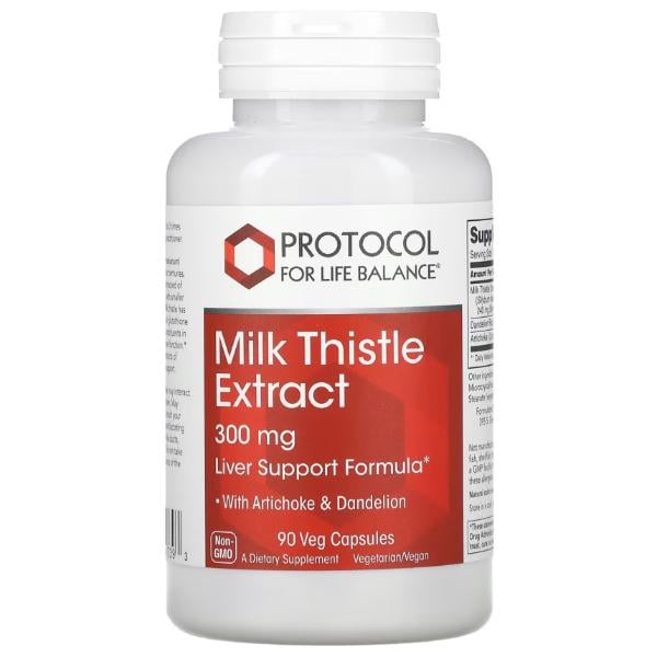 Натуральна добавка Protocol for Life Balance Milk Thistle Розторопша 300 мг 90 вег. капс. (23712989)