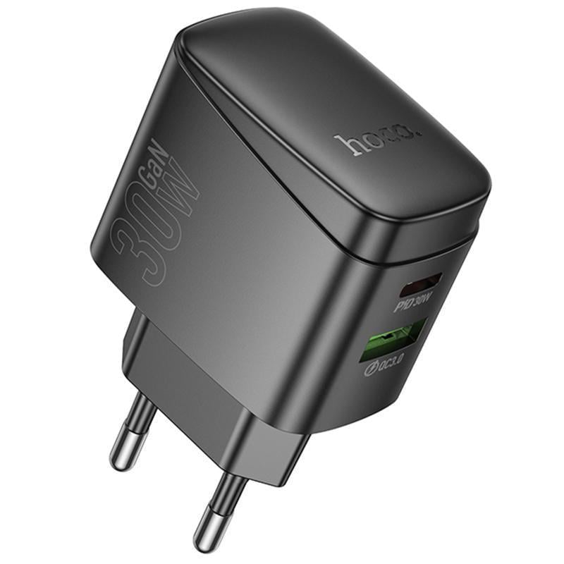 Зарядний пристрій мережевий Hoco CS61A Bright PD30W/QC3.0 1USB-A/1C Black (00000079064_1)