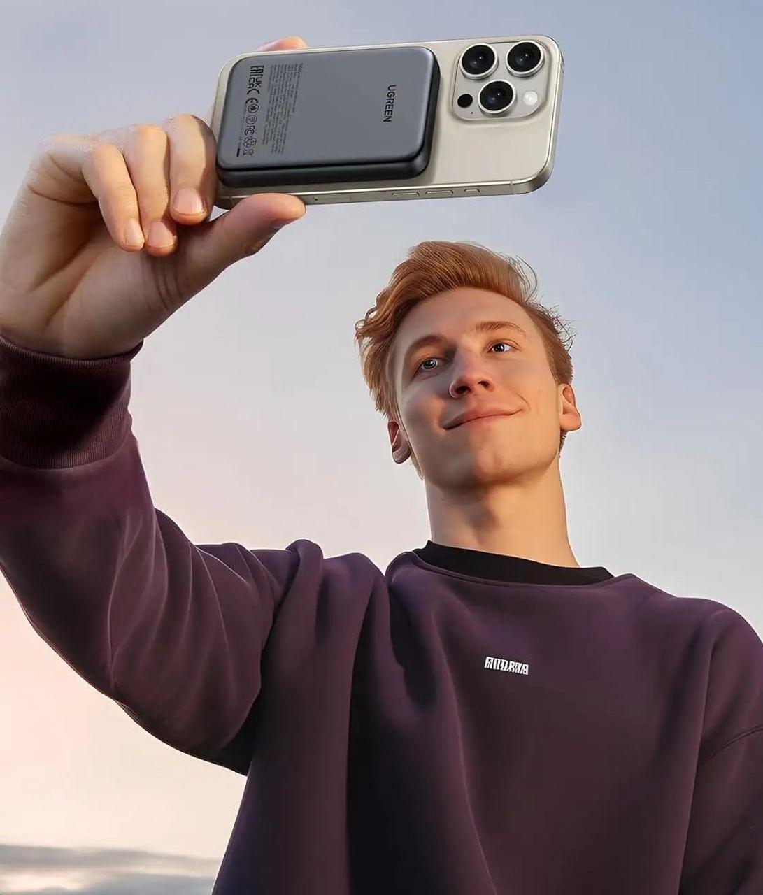 Повербанк магнитный Magsafe Ugreen PB561 10000 mAh 20 Вт с беспроводной зарядкой для iPhone Grey (26389495) - фото 6 Повербанк магнитный Magsafe Ugreen PB561 10000 mAh 20 Вт с беспроводной зарядкой для iPhone Grey (26389495) - фото 6