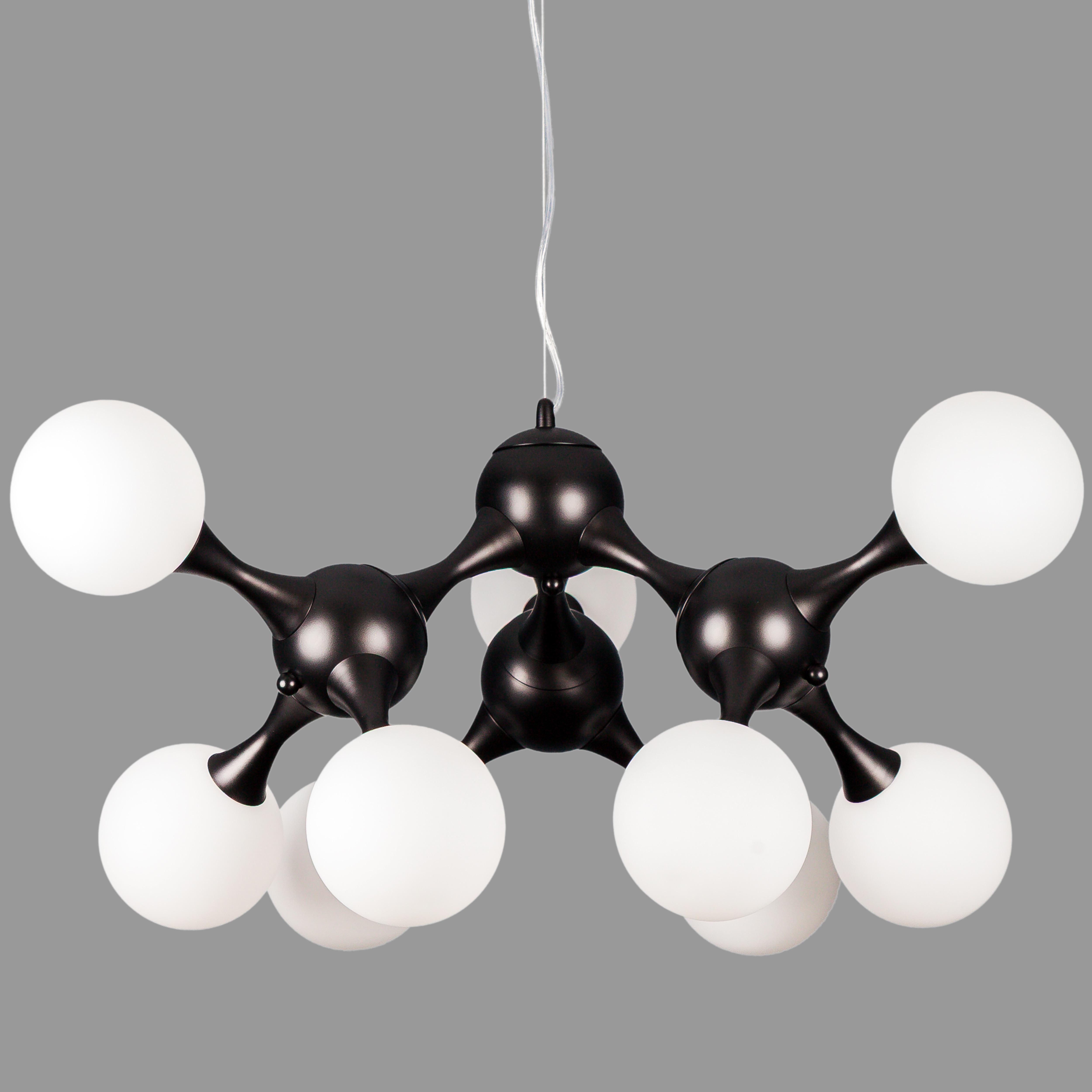 Люстра подвесная Молекула на 9 ламп Черный (52-9816-9 BK+WH) - фото 4