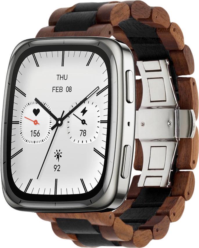 Ремешок деревянный WoodLock для Amazfit Active 2 Square Black Brown (42147-26)